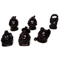 6pcs. Mahogany Buddha Figurines